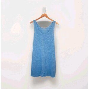 Becca Beach Date Knot Back Scoop Cover Up Dress Women's Medium Crystal Sea Blue